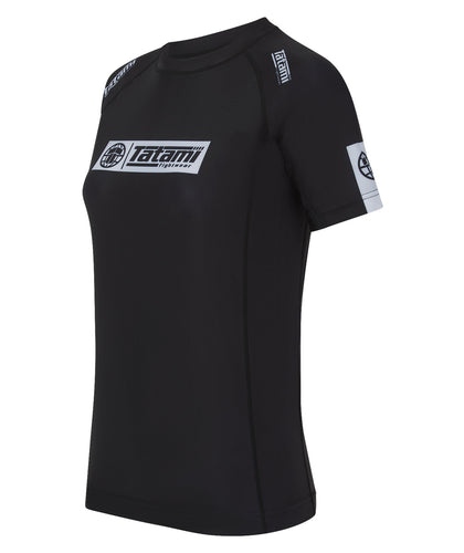 Ladies IBJJF Ranked Short Sleeve Rash Guard - Black