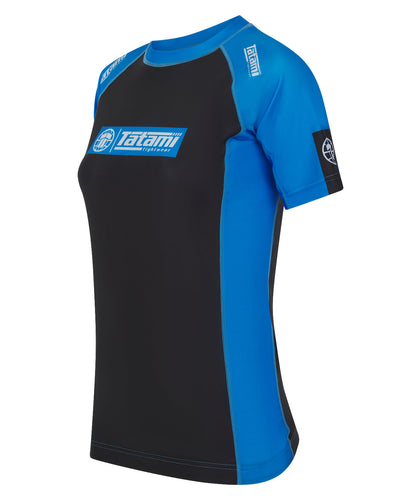 Ladies IBJJF Ranked Short Sleeve Rash Guard - Blue