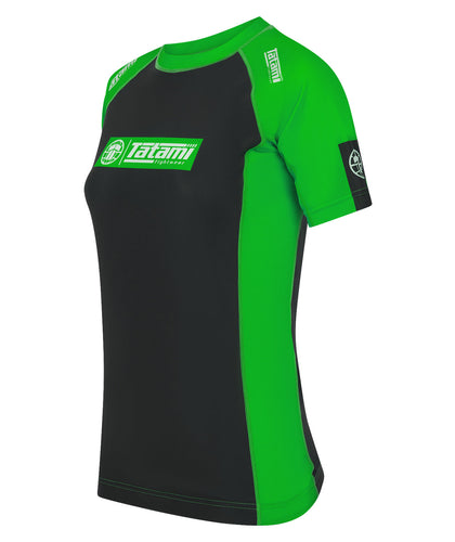 Ladies IBJJF Ranked Short Sleeve Rash Guard - Green