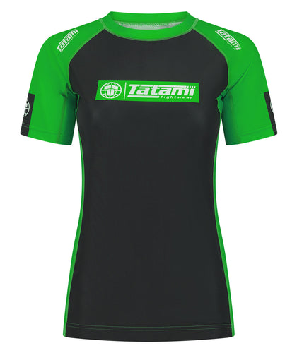 Ladies IBJJF Ranked Short Sleeve Rash Guard - Green