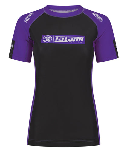 Ladies IBJJF Ranked Short Sleeve Rash Guard - Purple