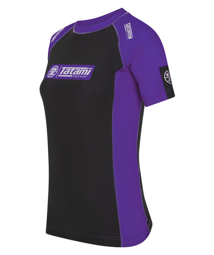 Ladies IBJJF Ranked Short Sleeve Rash Guard - Purple