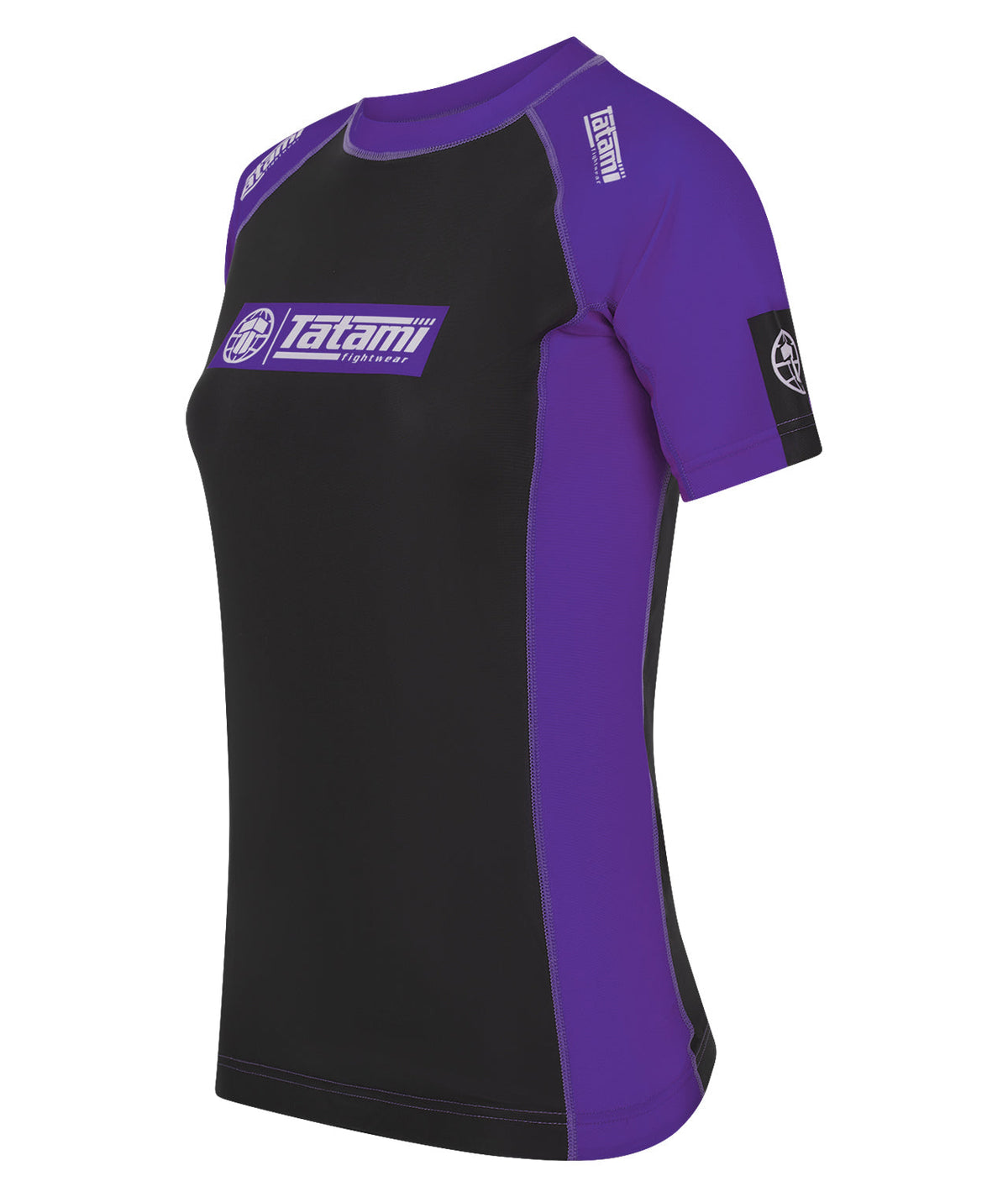 Ladies IBJJF Ranked Short Sleeve Rash Guard - Purple