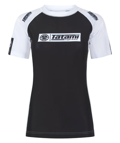 Ladies IBJJF Ranked Short Sleeve Rash Guard - White