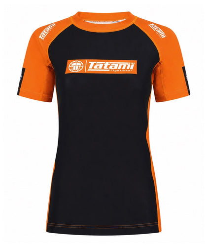 Ladies IBJJF Ranked Short Sleeve Rash Guard - Orange