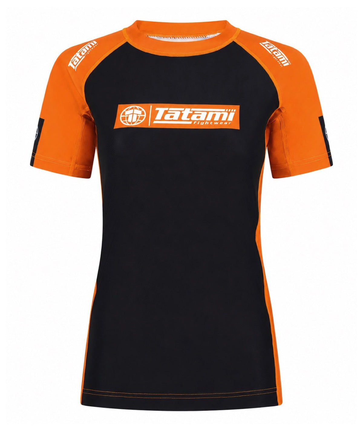 Ladies IBJJF Ranked Short Sleeve Rash Guard - Orange