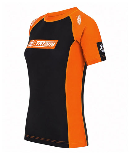 Ladies IBJJF Ranked Short Sleeve Rash Guard - Orange