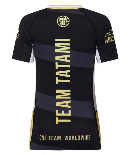 Ladies Team Tatami Short Sleeve Rash Guard -  Black & Gold