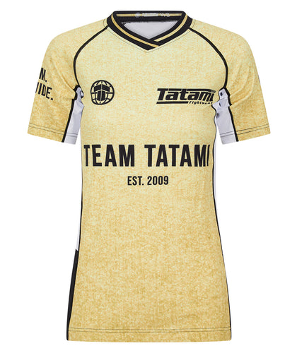 Ladies Team Tatami Short Sleeve Rash Guard - Gold