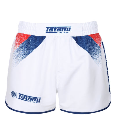 Abstract High Cut Shorts - White & Navy