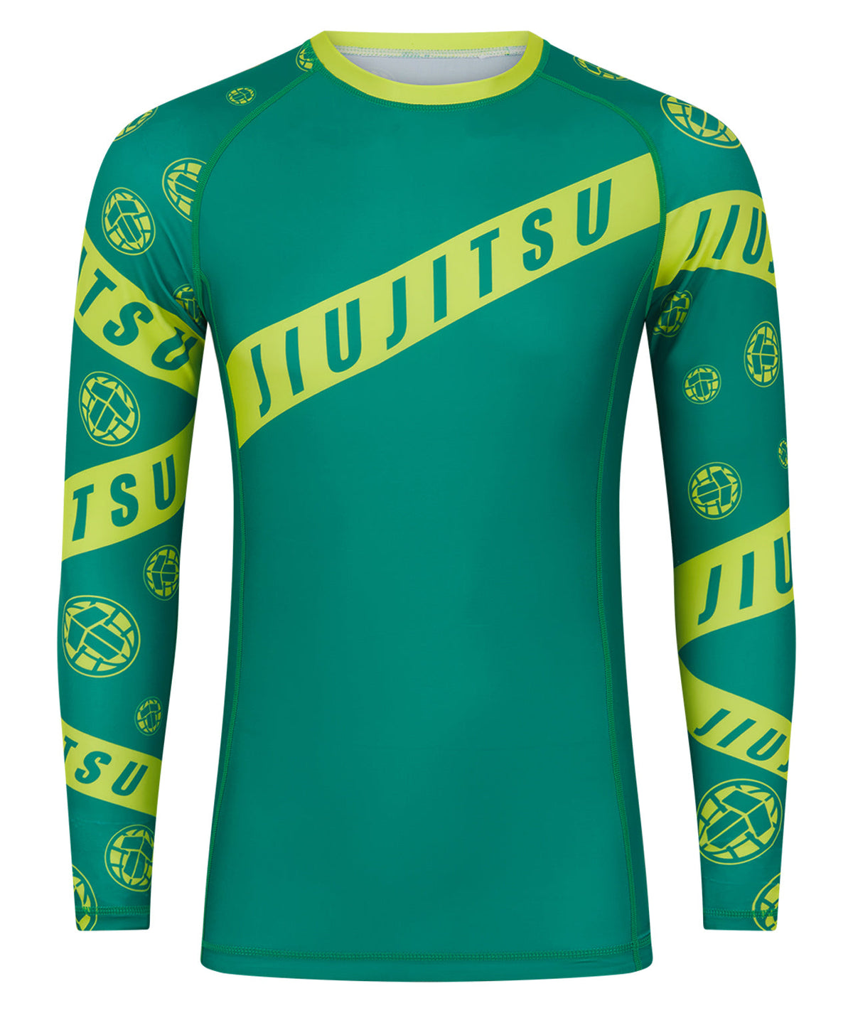 Mens Helena Taped Rash Guard - Green & Yellow