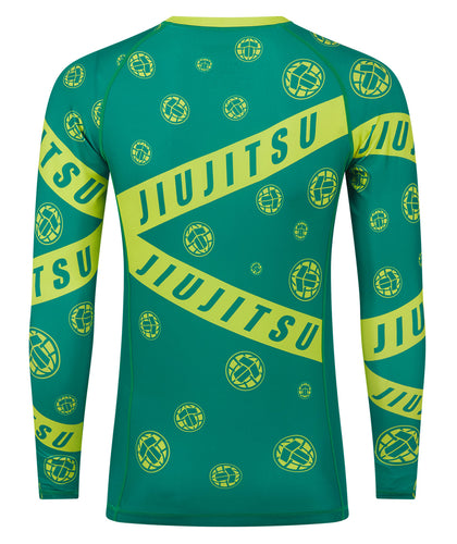 Mens Helena Taped Rash Guard - Green & Yellow