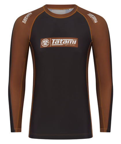 IBJJF Ranked Long Sleeve Rash Guard - Brown