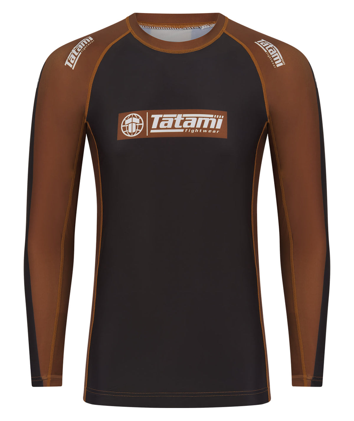 IBJJF Ranked Long Sleeve Rash Guard - Brown