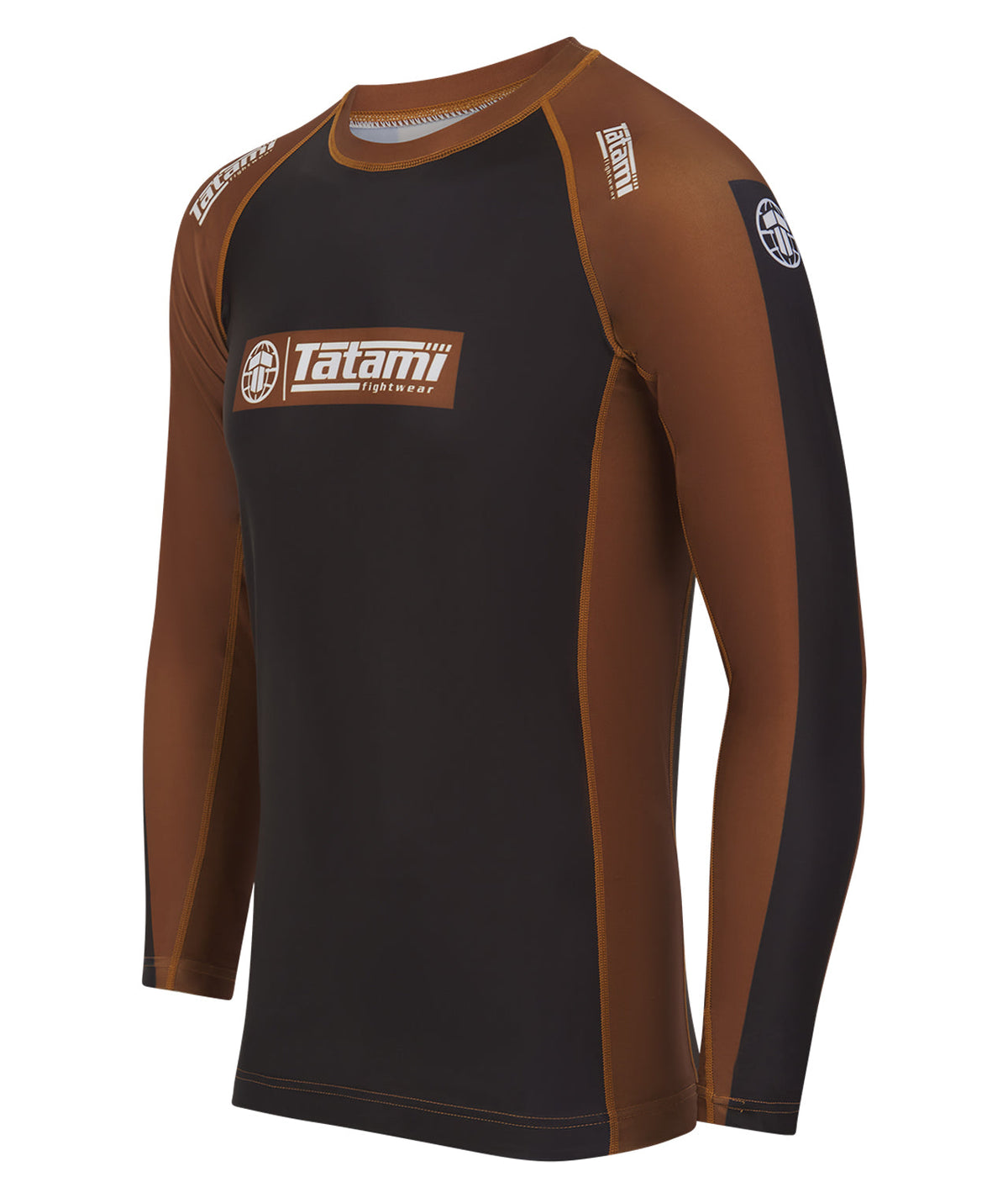 IBJJF Ranked Long Sleeve Rash Guard - Brown