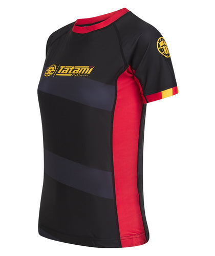 Ladies Tatami Nomad Rash Guard - Black & Red