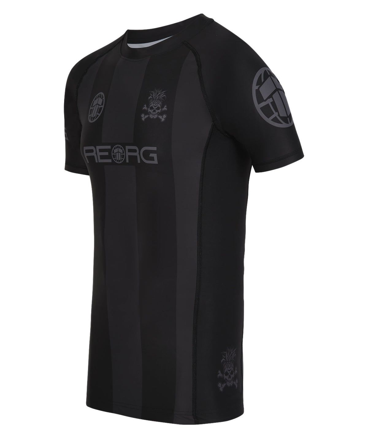Reorg Striped Rash Guard - Black & Grey