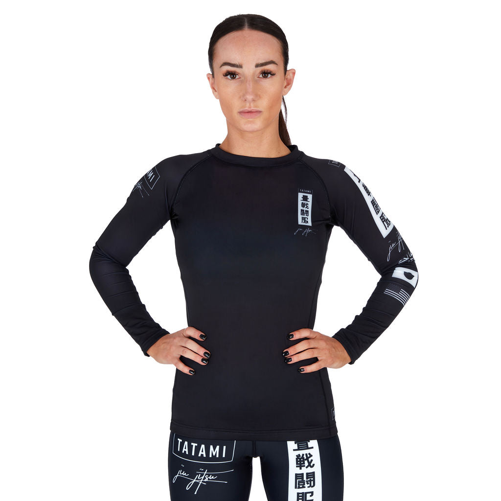 Ladies Kanagawa Long Sleeve Rash Guard - Black