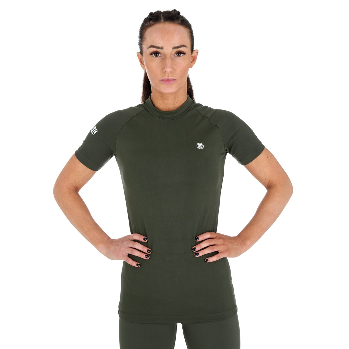 Ladies Agile Short Sleeve Rash Guard - Khaki