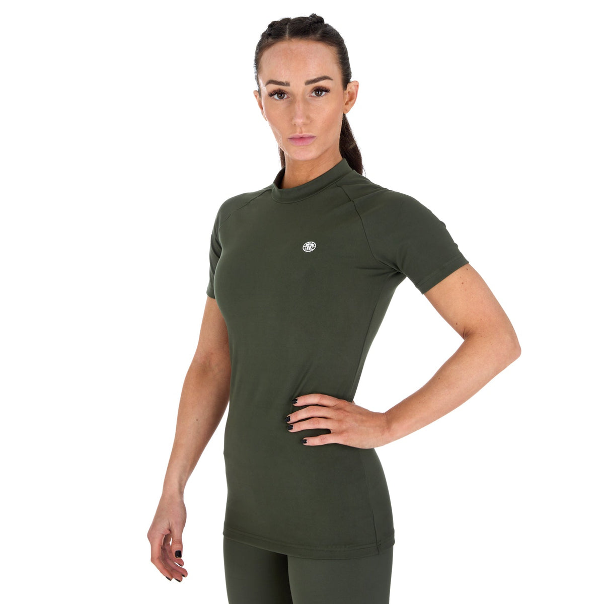 Ladies Agile Short Sleeve Rash Guard - Khaki