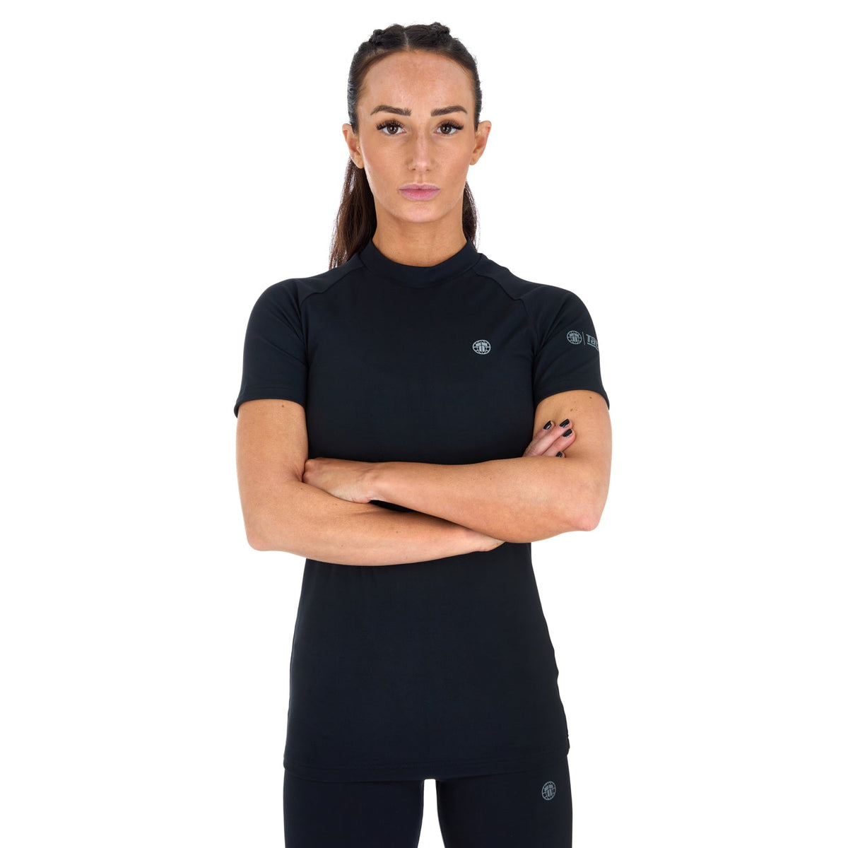 Ladies Fusion Short Sleeve Rash Guard - Black