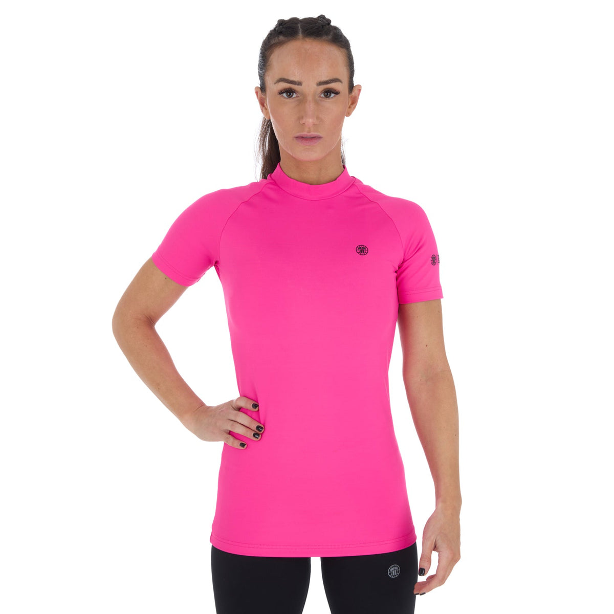 Ladies Fusion Short Sleeve Rash Guard - Pink