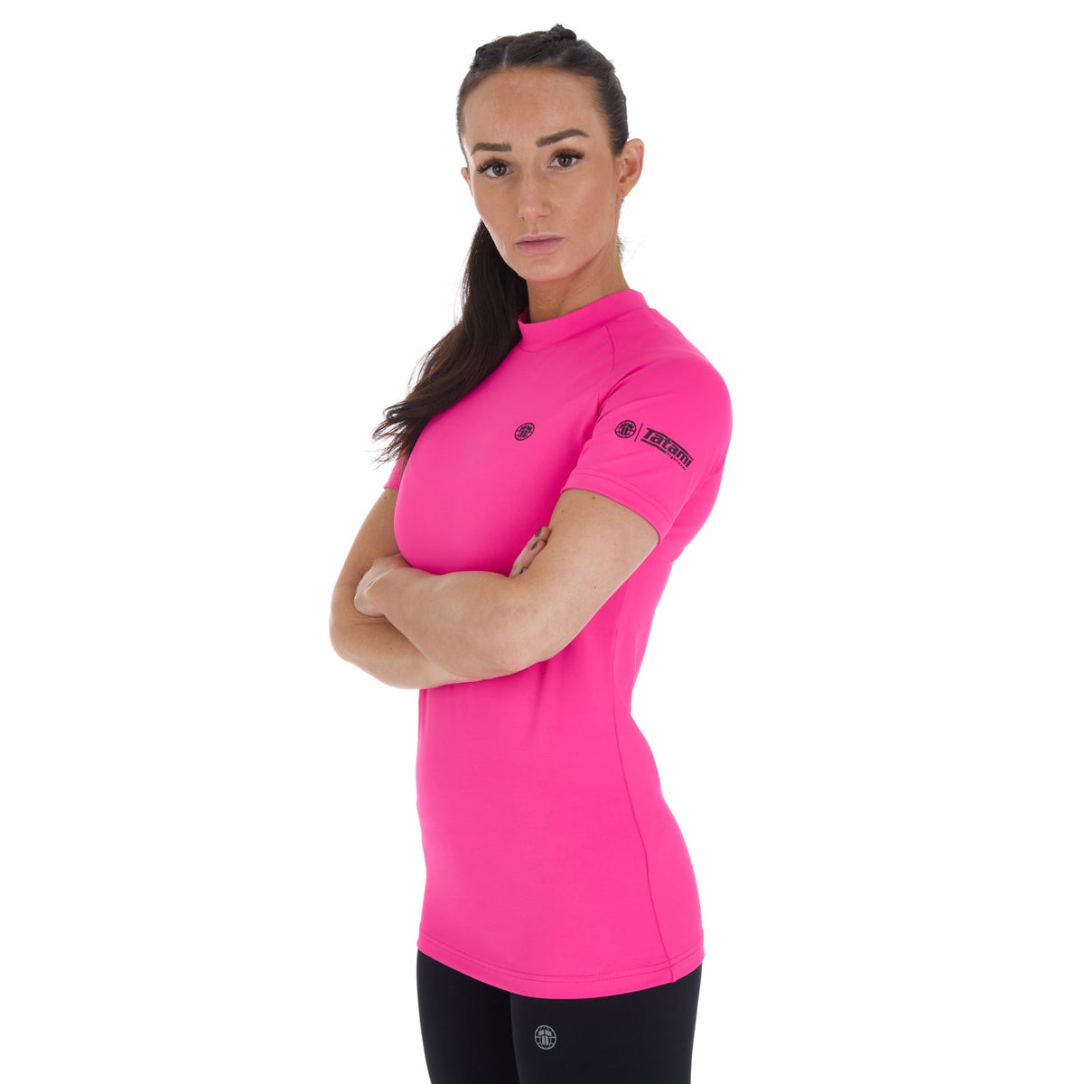 Ladies Fusion Short Sleeve Rash Guard - Pink